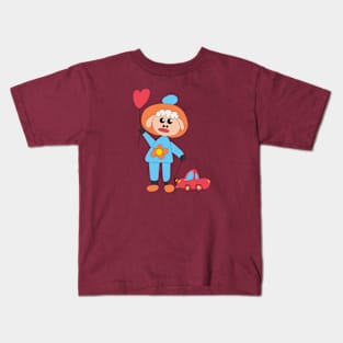 Sheep with a balloon and a car Kids T-Shirt